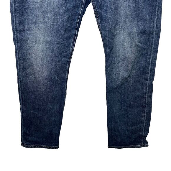 Express Stretch Soft Cotton Blend Slim Straight Blue medium Wash Jeans 38 x 30 - Picture 2 of 12